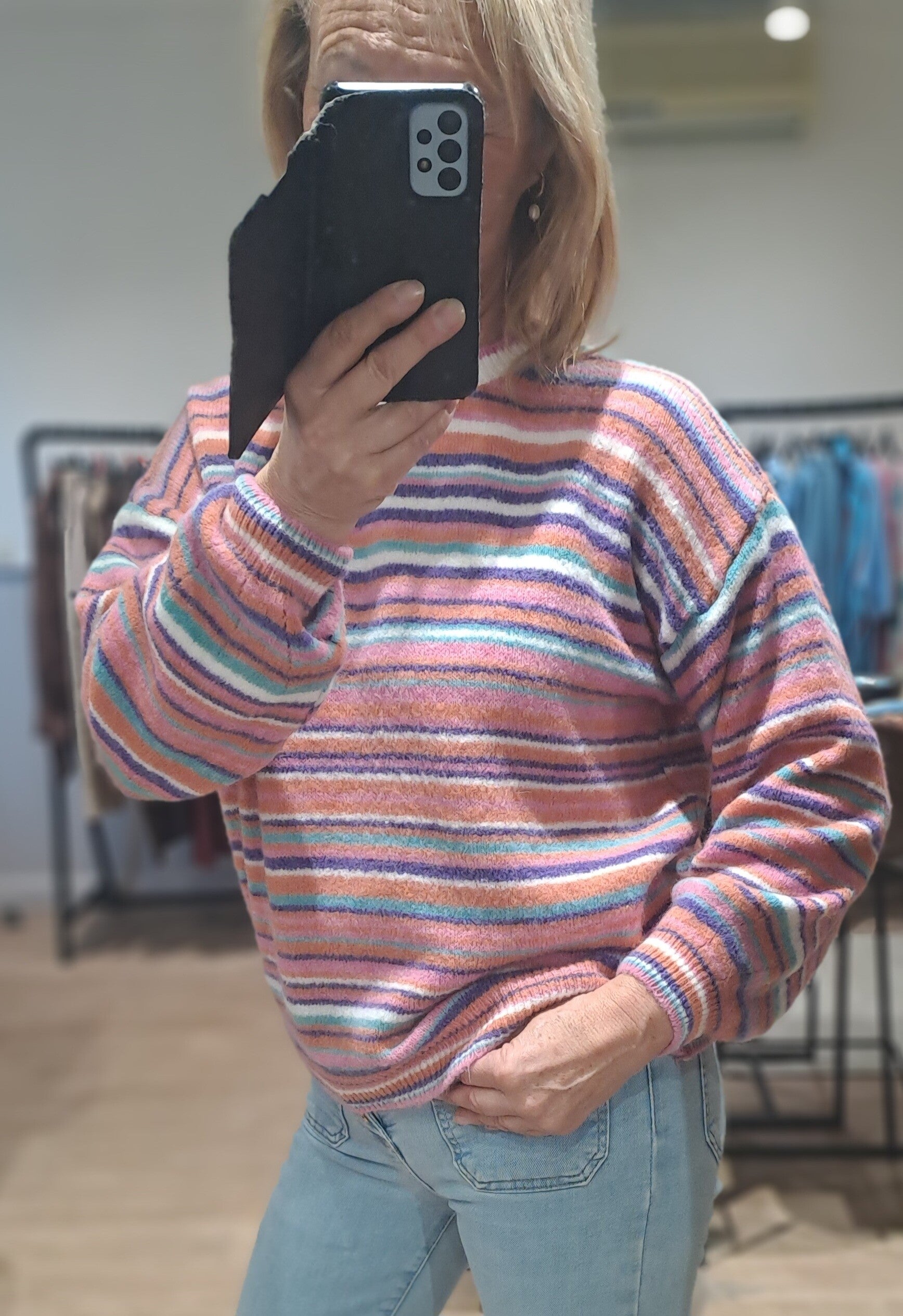 voorjaarspulletje Terra di Siena stripes