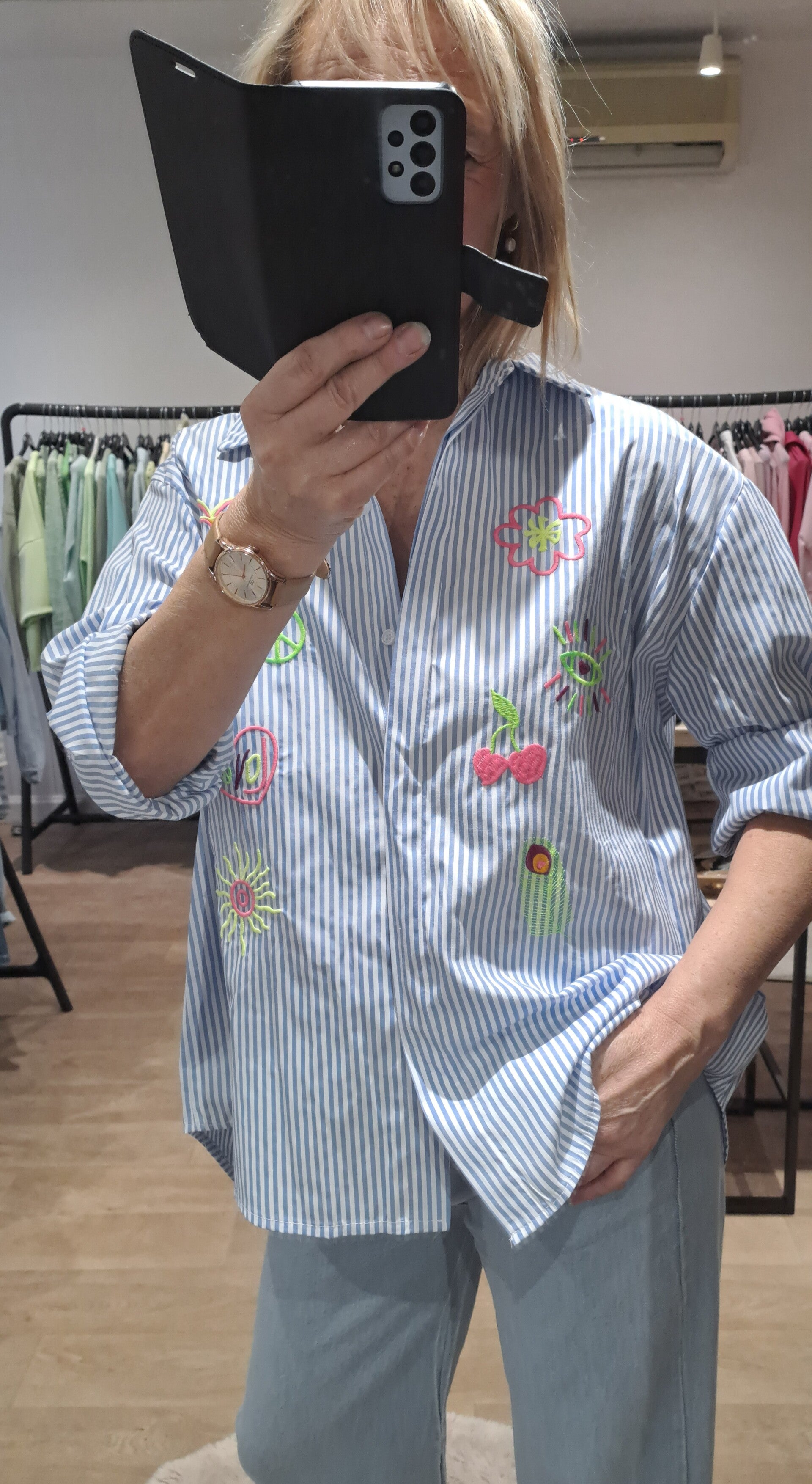 blouse springtime bleu