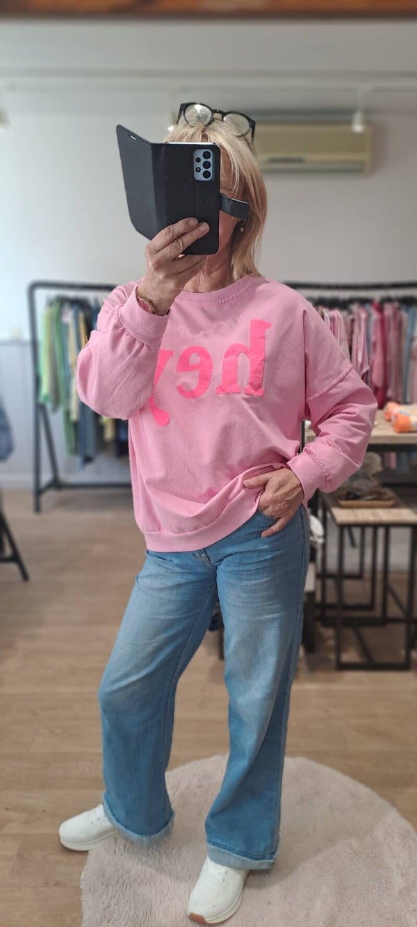 sweater Hey pink