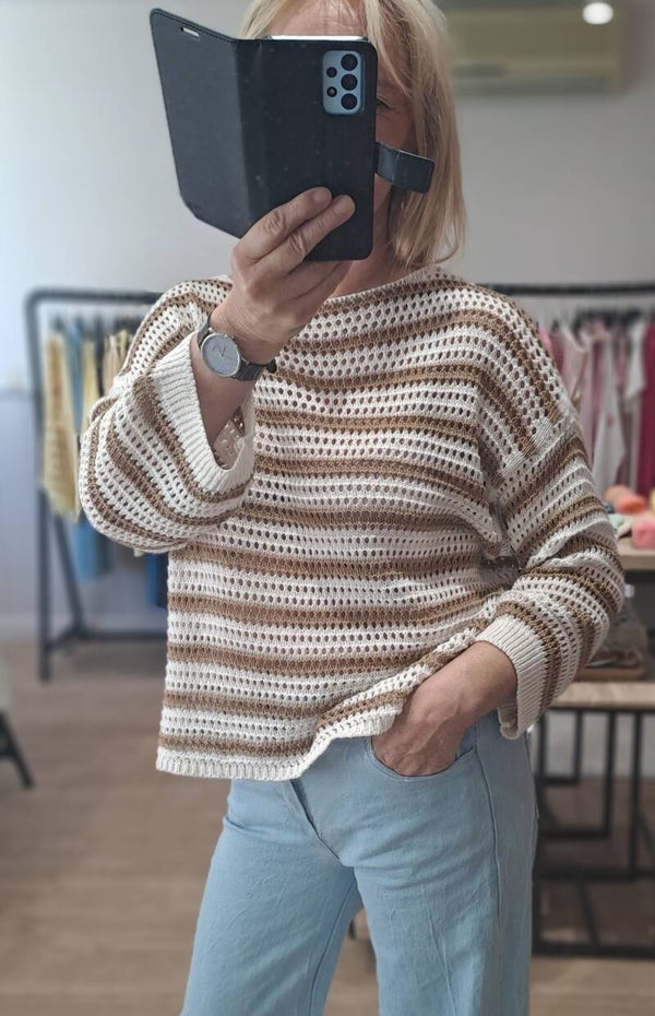 lentepulltje Andromede ecru/camel