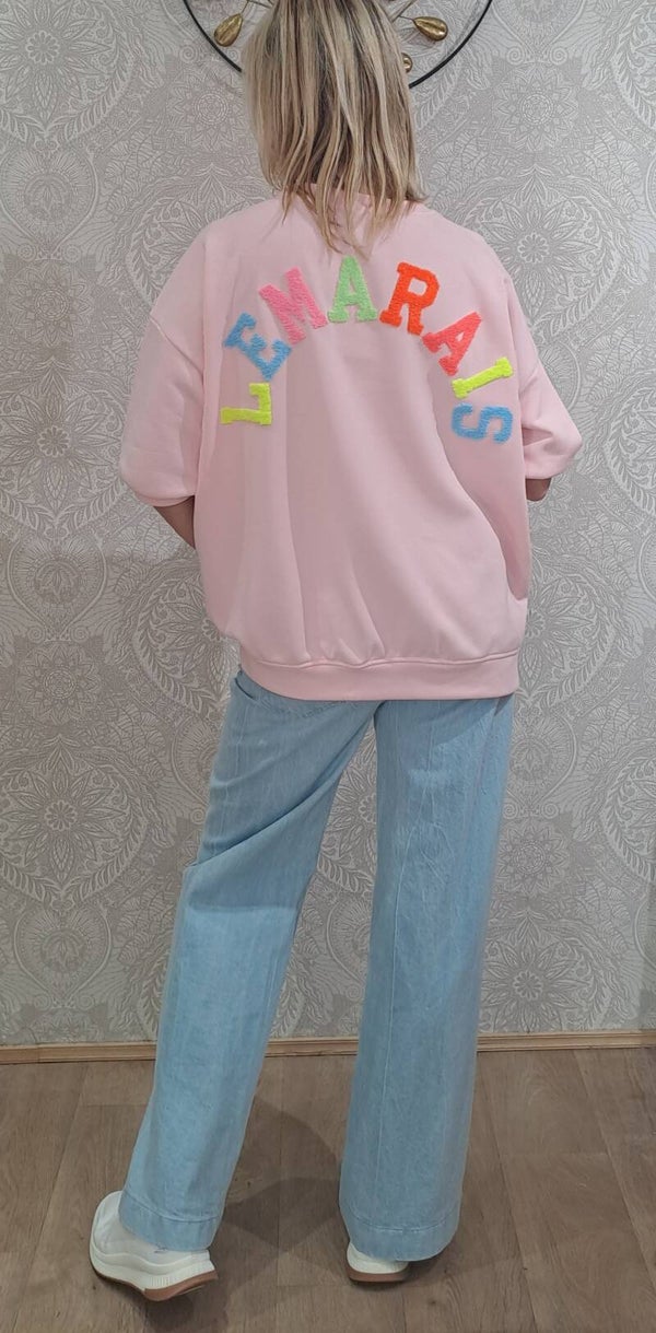 sweater korte mouw Le Marais pink