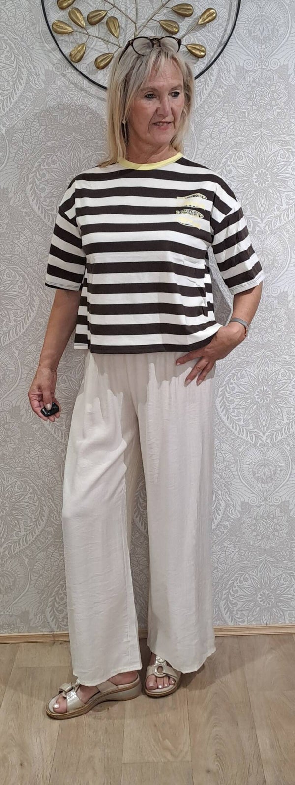 T-shirt Sense Unique brown stripe