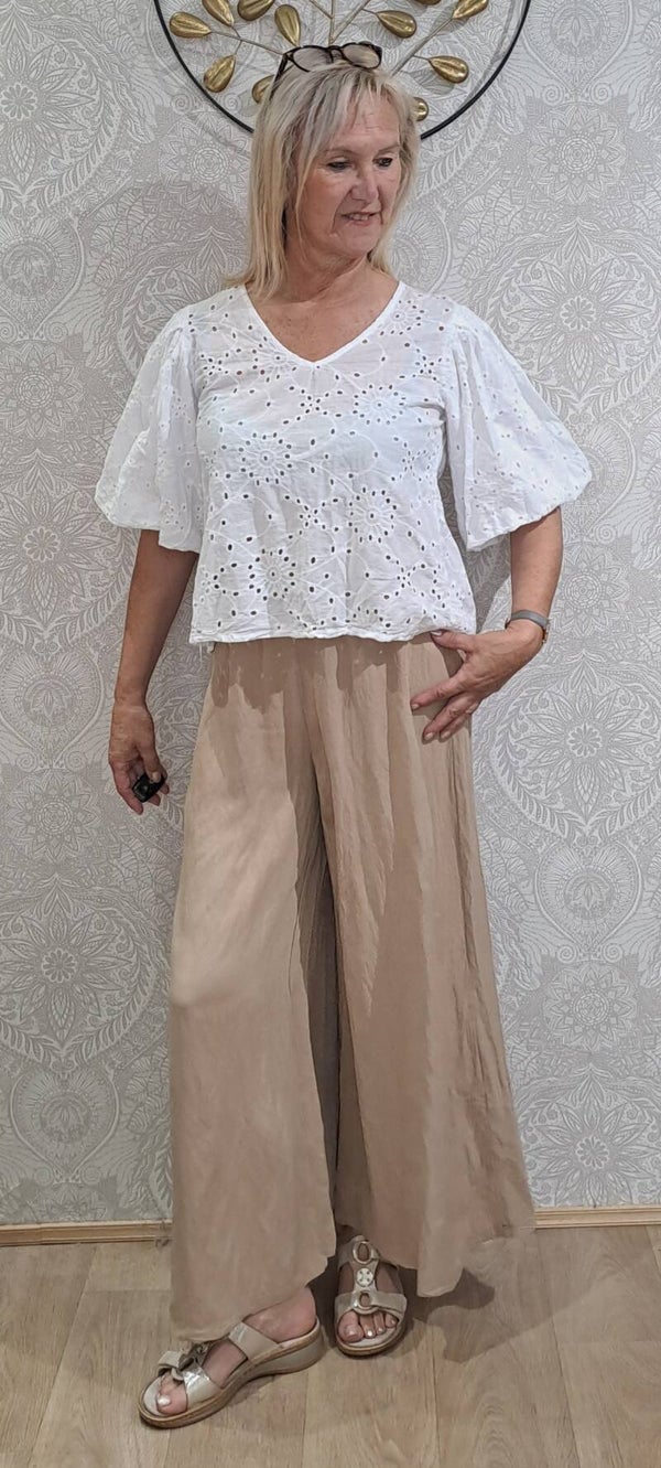 broek linnen camel