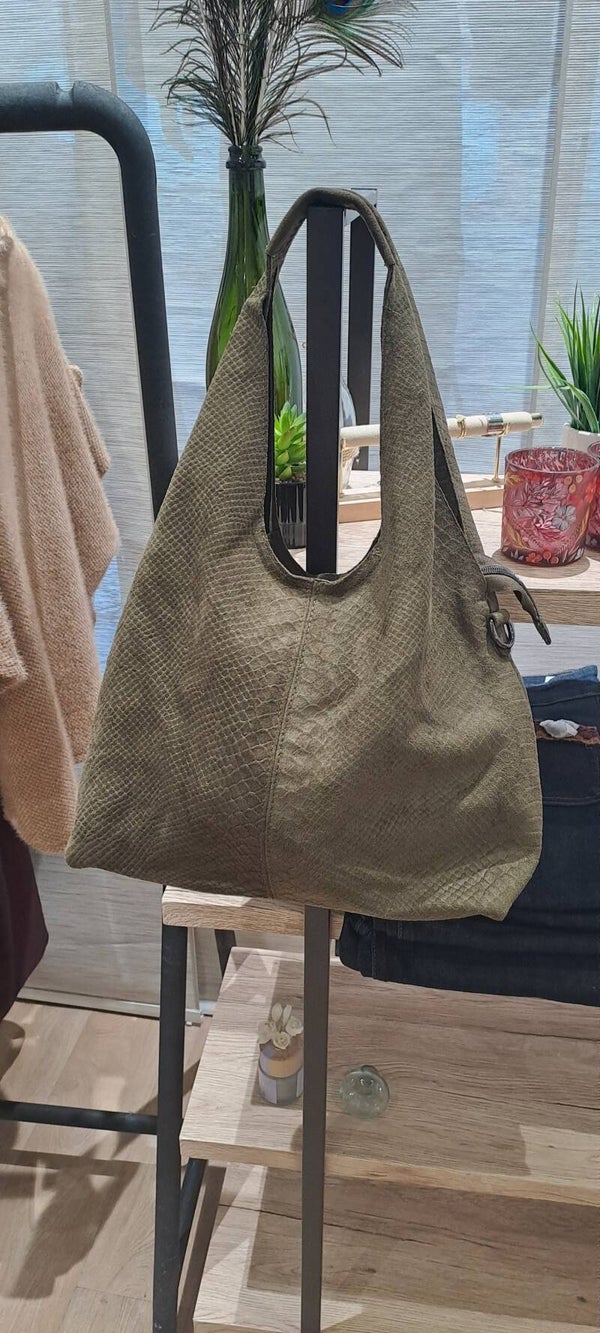 tas in kaki nubbick