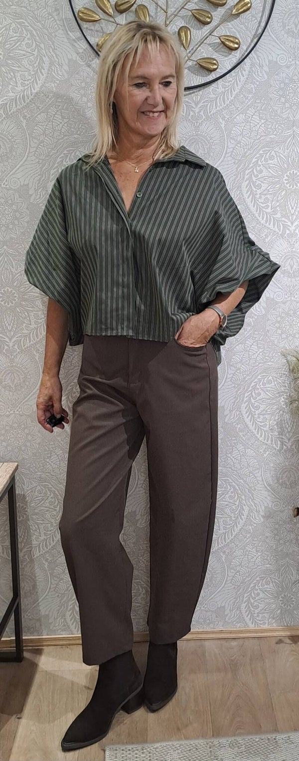 blouse Terra di Siena kaki stripes/brow,