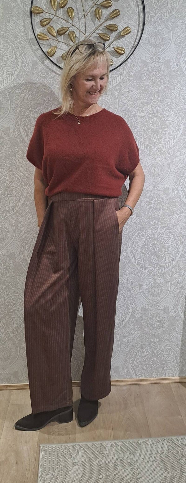 broek roest stripes Terra di Siena zacht velours
