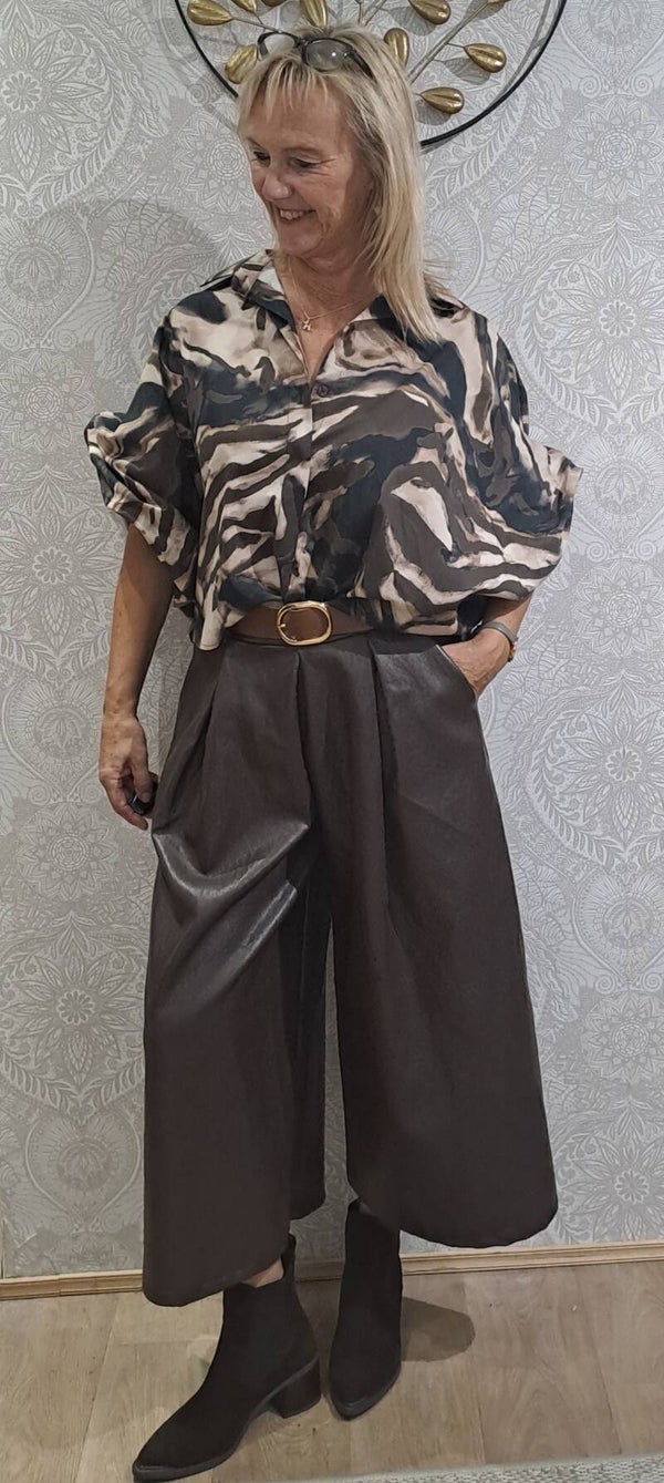 blouse Terra di Siena tigra bruin/zwart