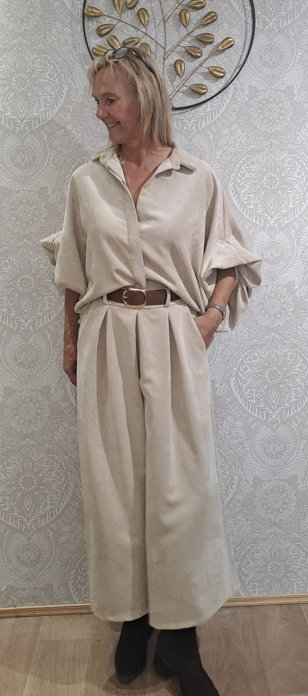 hemd velours ecru Terra di Siena