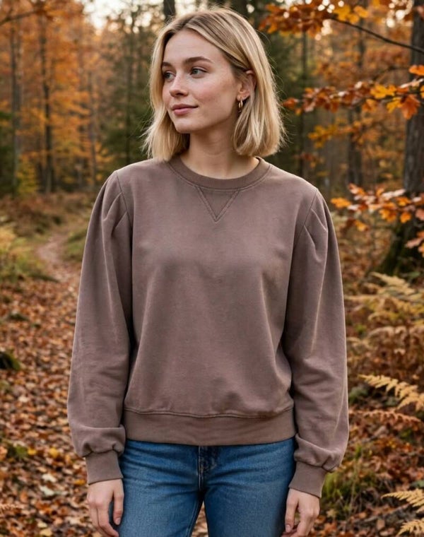 sweater met mooie mouw mokka JW