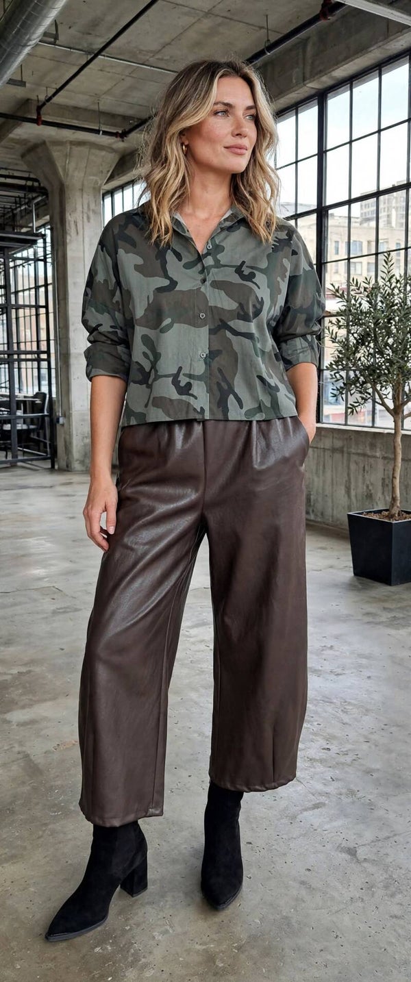 blouse legerprint kaki Luk Ap