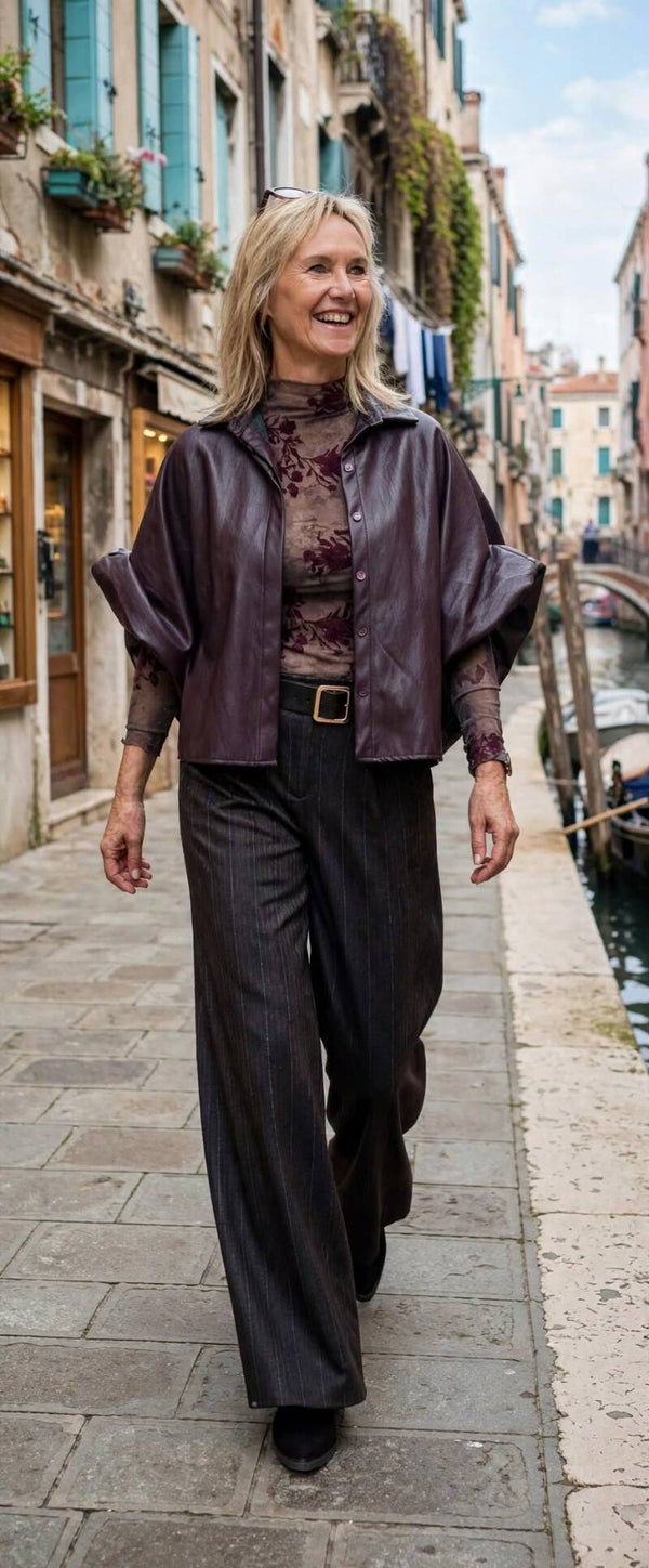 hemdvest leatherlook Terra di Siena