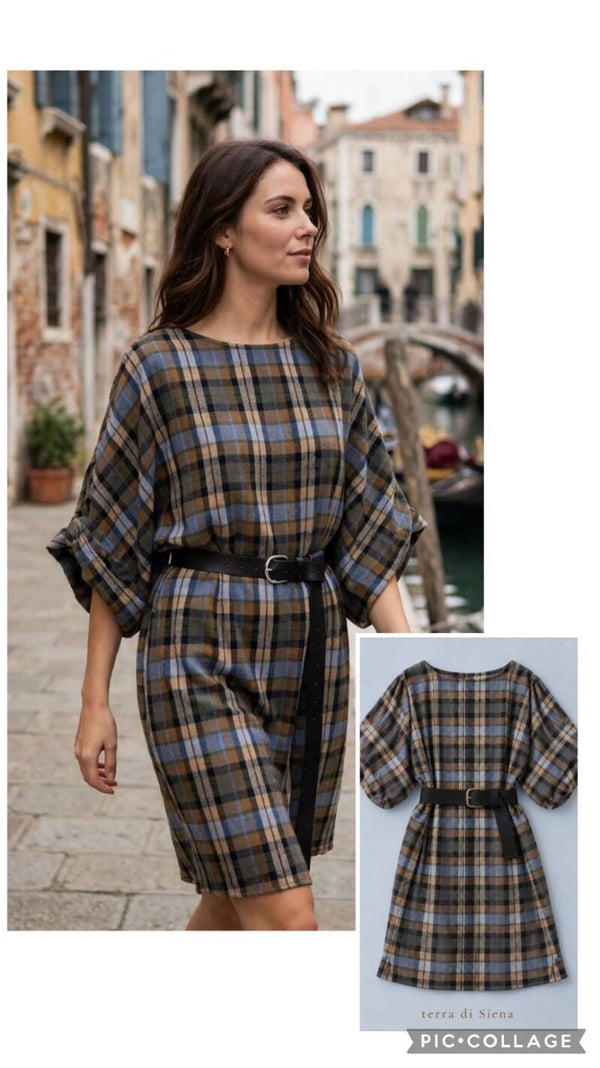 kleedje ruit Terra di Siena