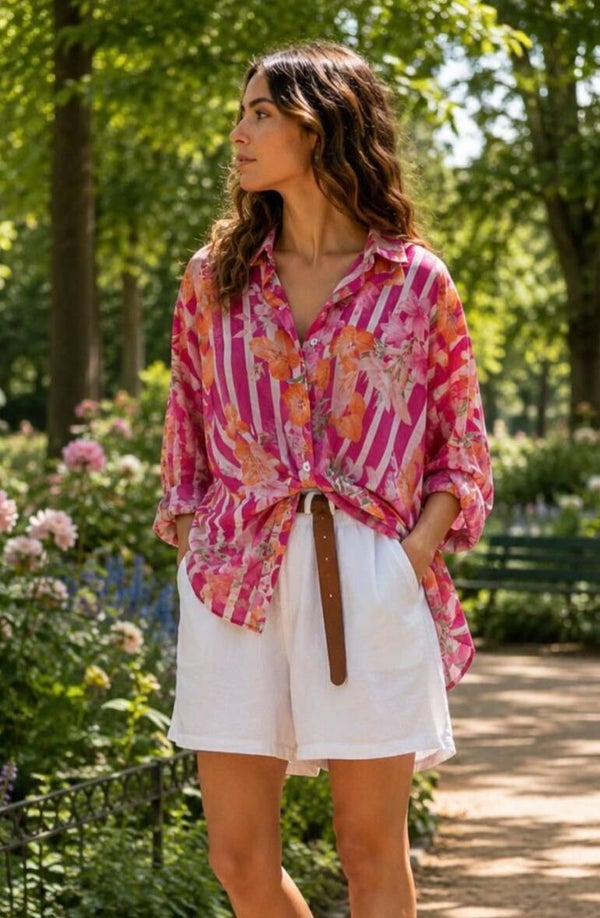 blouse Terra di Siena roze