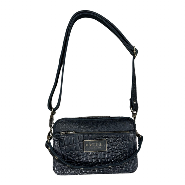 Crossbody tas Lois - Zwart krokodil