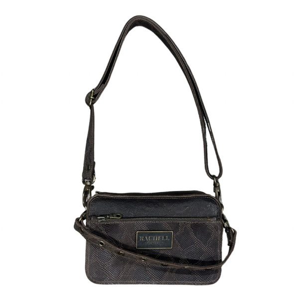 Crossbody tas Lois - Donkerbruin print