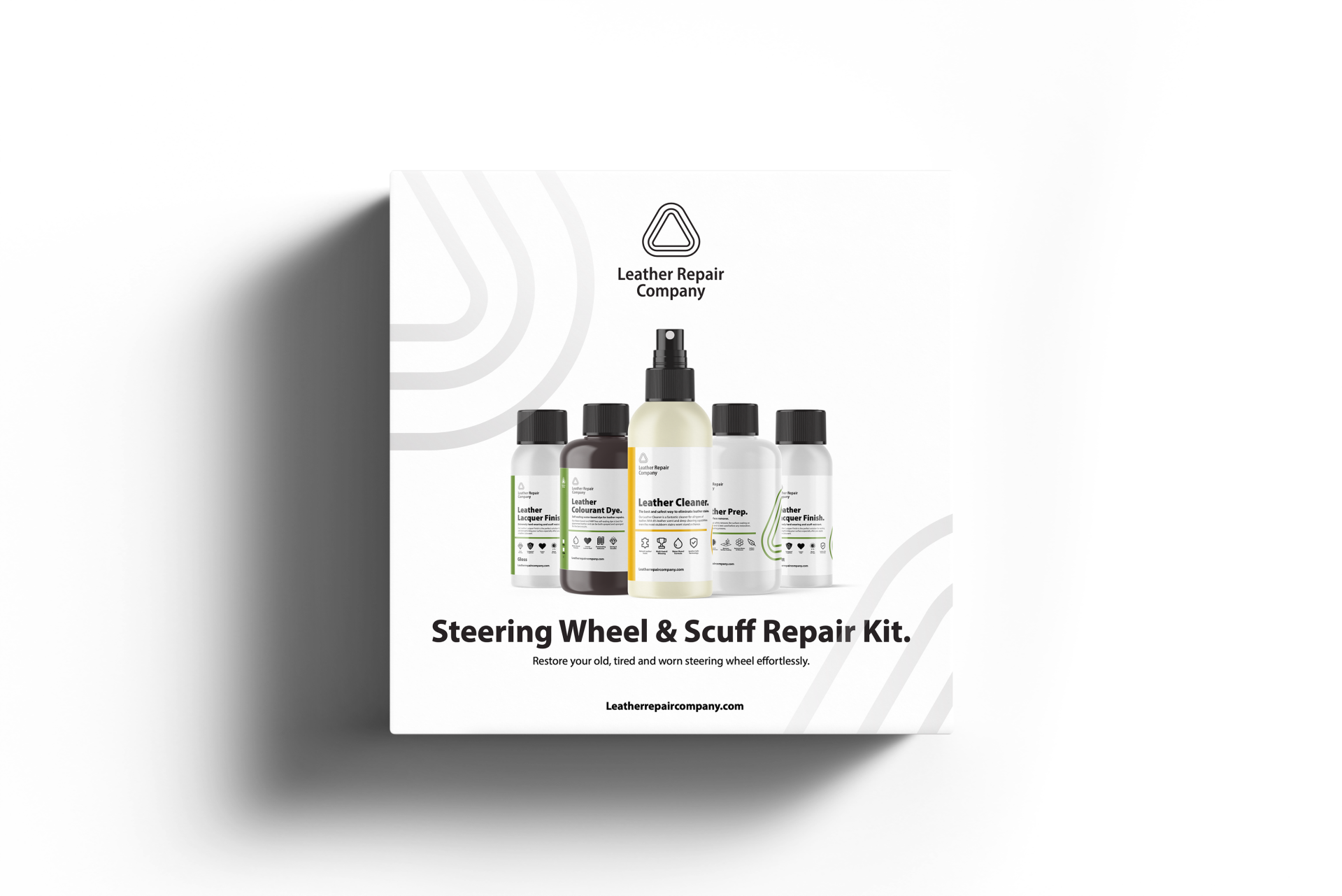 Lederen stuurwiel reparatiekit - strong black