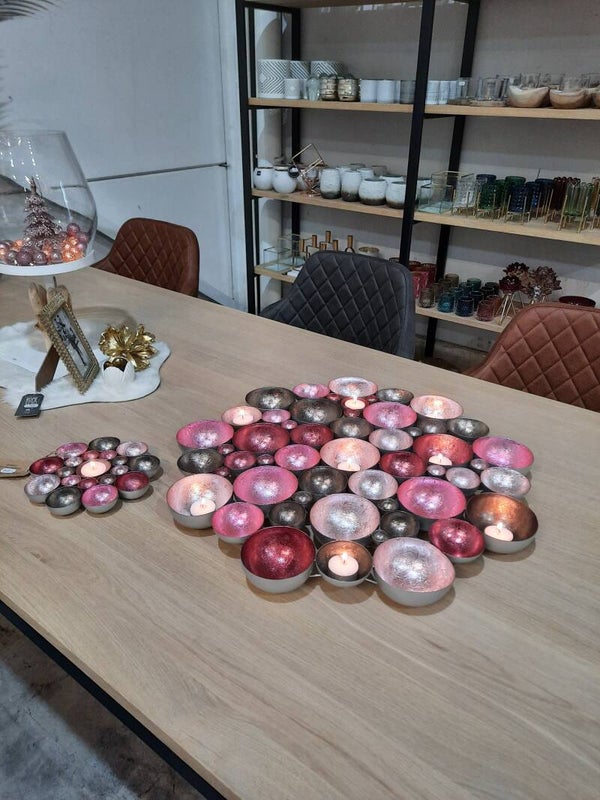 Theelichthouder pink