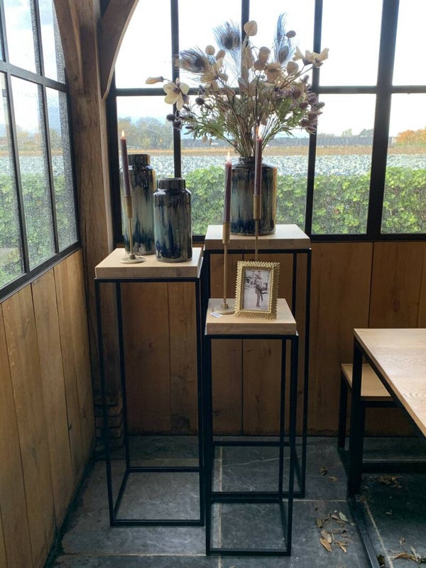 sokkel in massieve eik (dik blad)