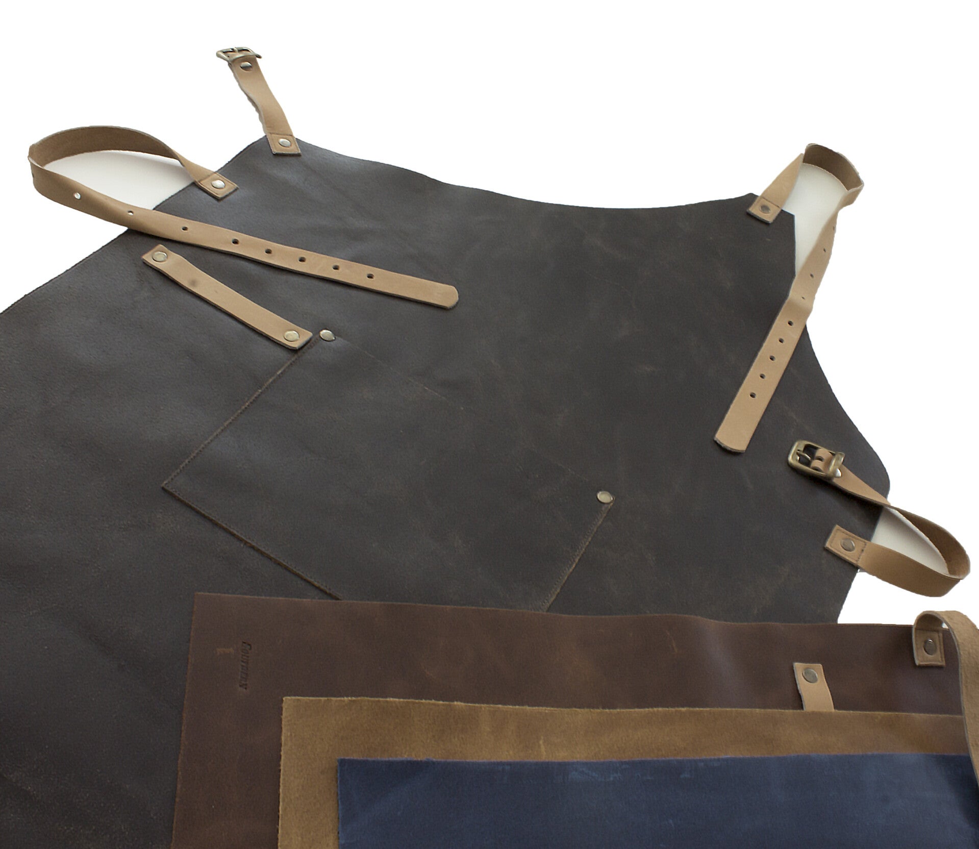 Leren schort 'Southern' schuin model