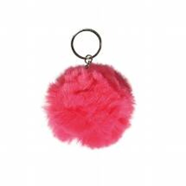 Sleutelhanger Pompon pink