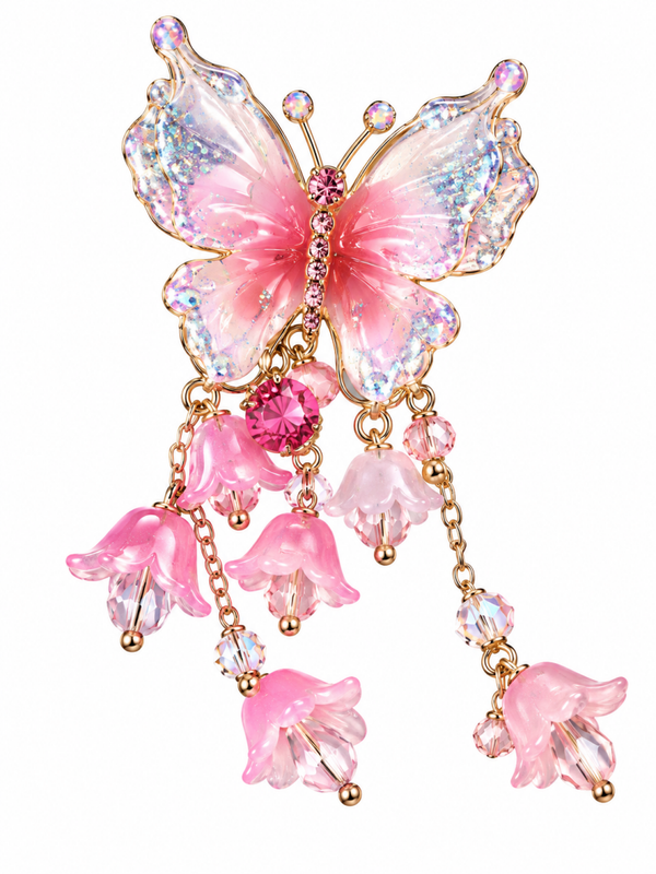 Roze vlinder glitter