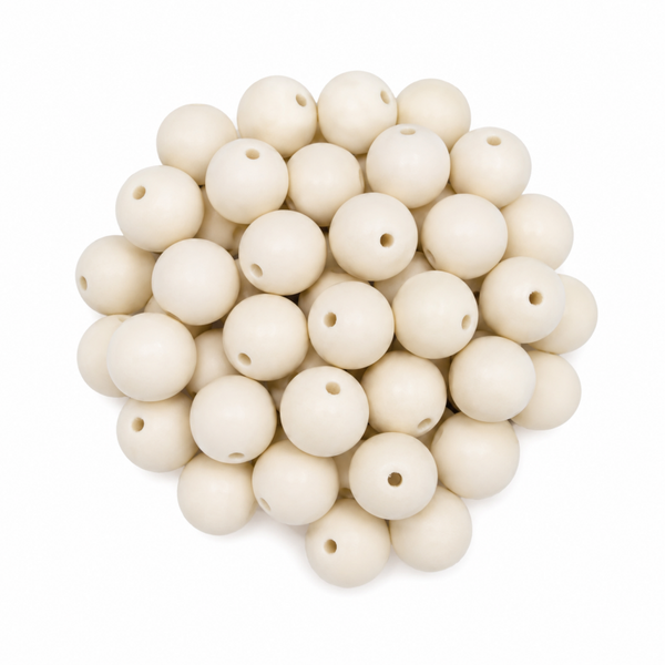 Siliconen Kralen beige 15 mm