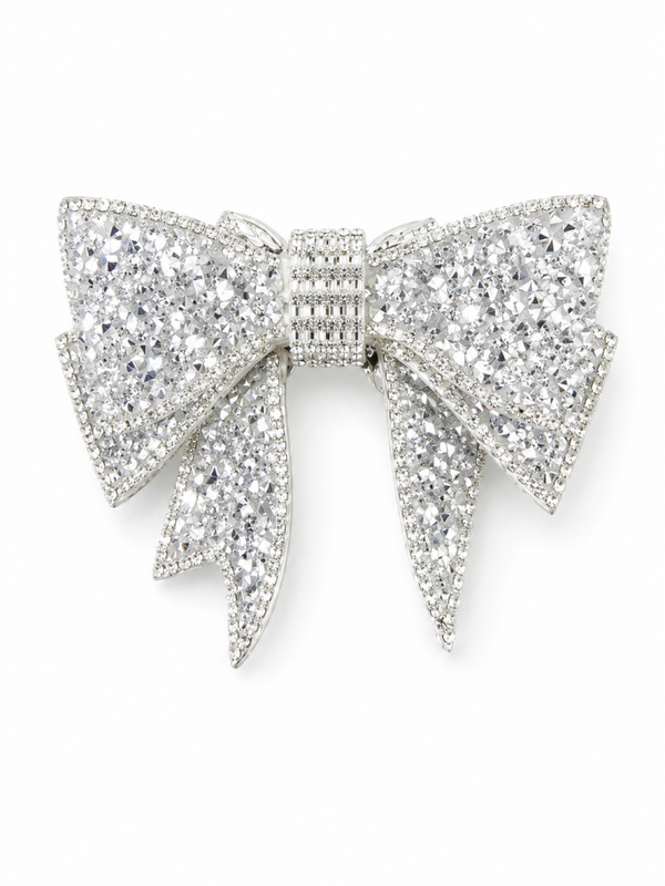 Glitter strik zilver