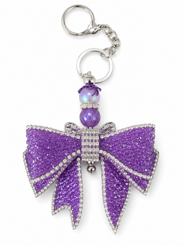 Glitter strik paars hanger