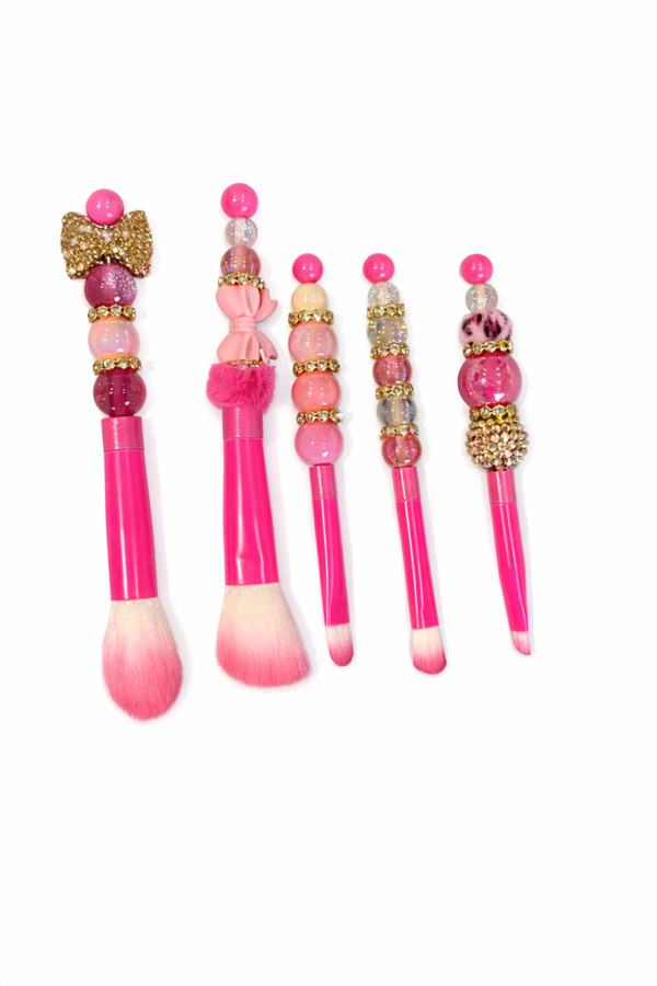 Luxe Roze Make-up Brushes met Glitter Details