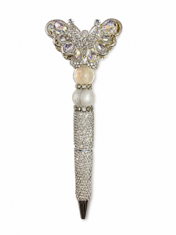 Luxe Strass Vlinderpen Zilver