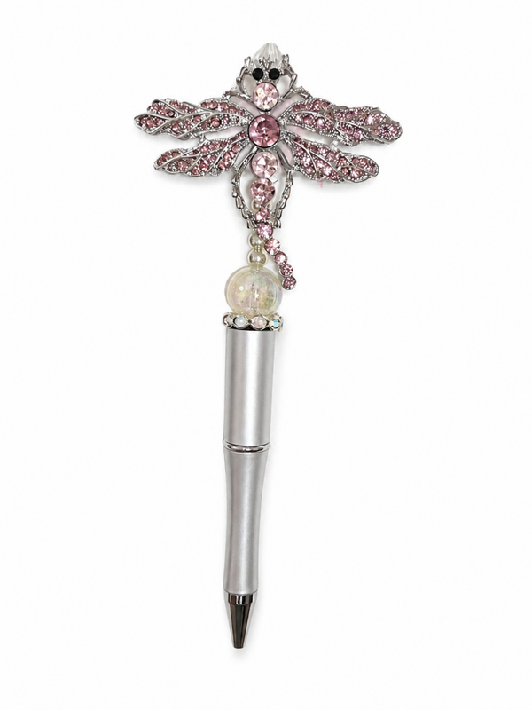 Luxe Roze Strass Libellepen