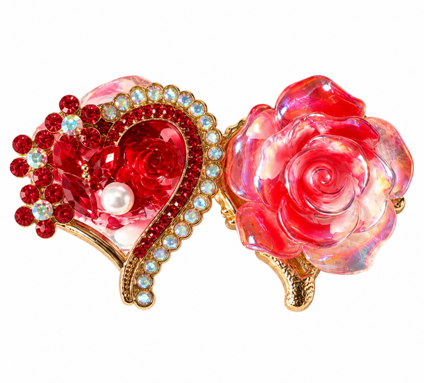 Rode hart rose