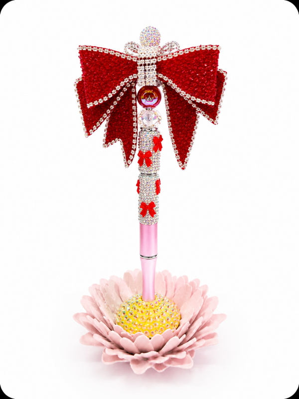 Ruby Butterfly Bow Pen ❤️🦋