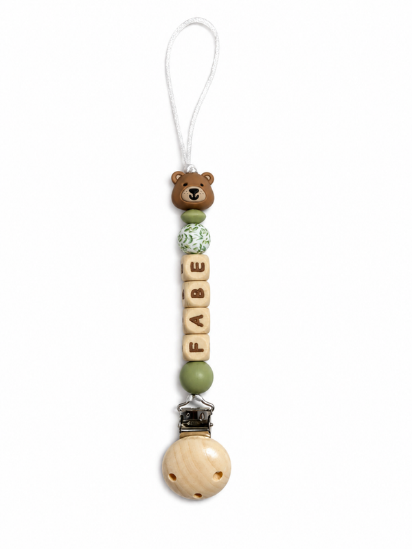 Sage Green Speenkoord met Beer