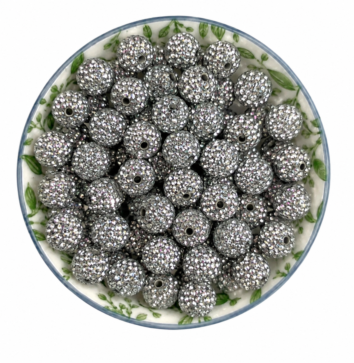 Rhinestone kraal | 18 mm | zilver