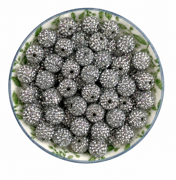Rhinestone kraal | 18 mm | zilver