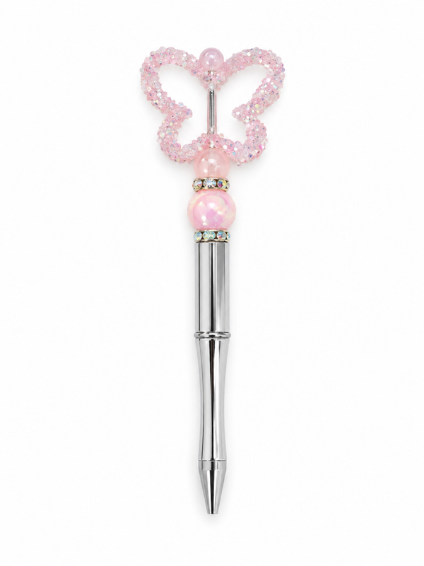 Zilveren Vlinderpen Roze