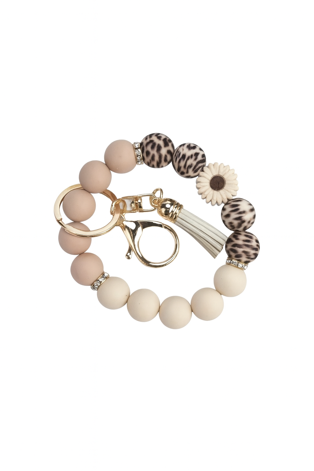 Beige Blossom Keyring