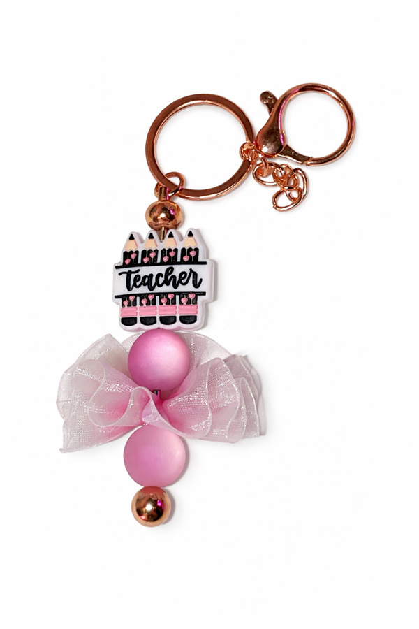 Roze Teacher Sleutelhanger