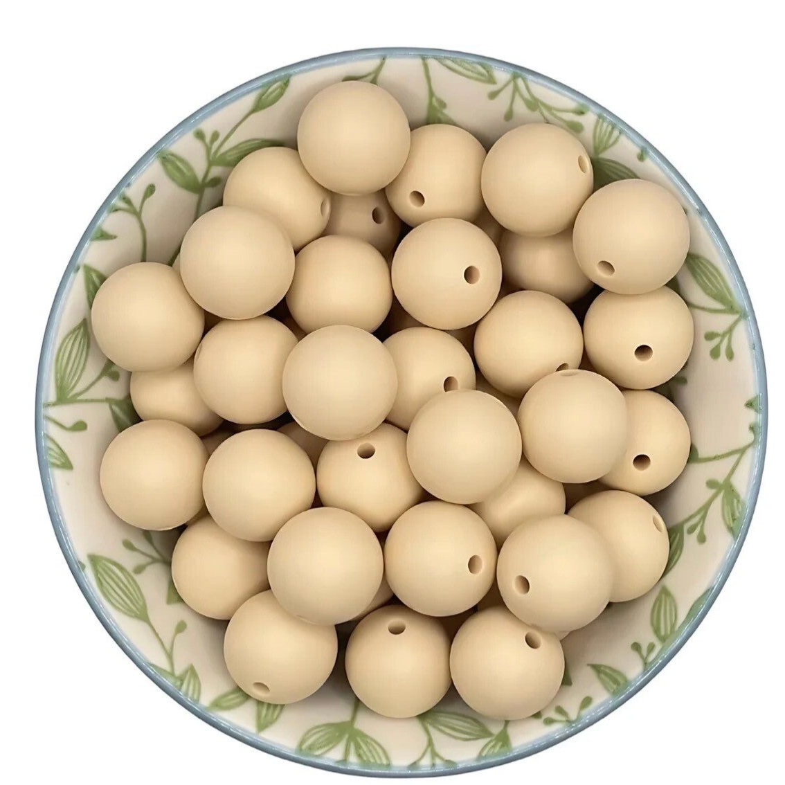 Siliconen Kralen beige 15 mm