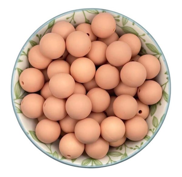 Siliconen Kralen Dark Peach
