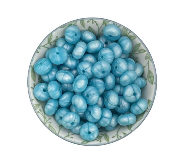 Siliconen Kralen Light Blue Pearl