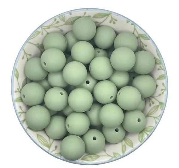 Silicone kralen stone green