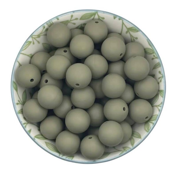 Silicone kralen warm grijs