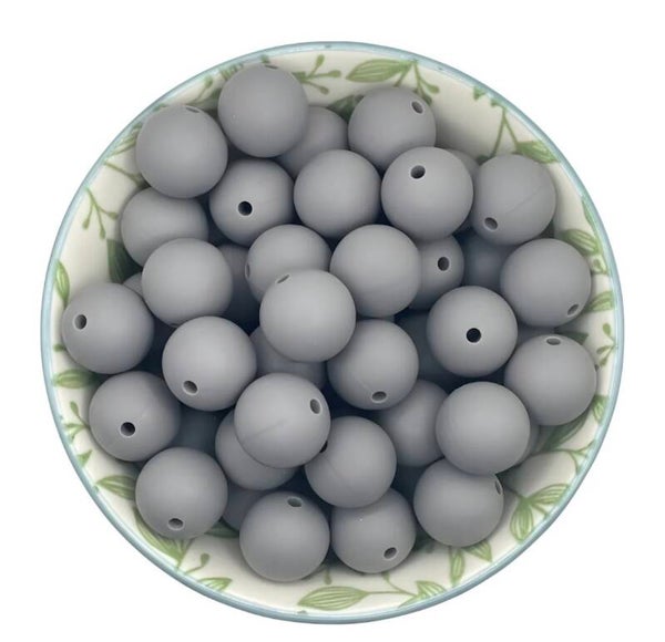Silicone kralen grijs