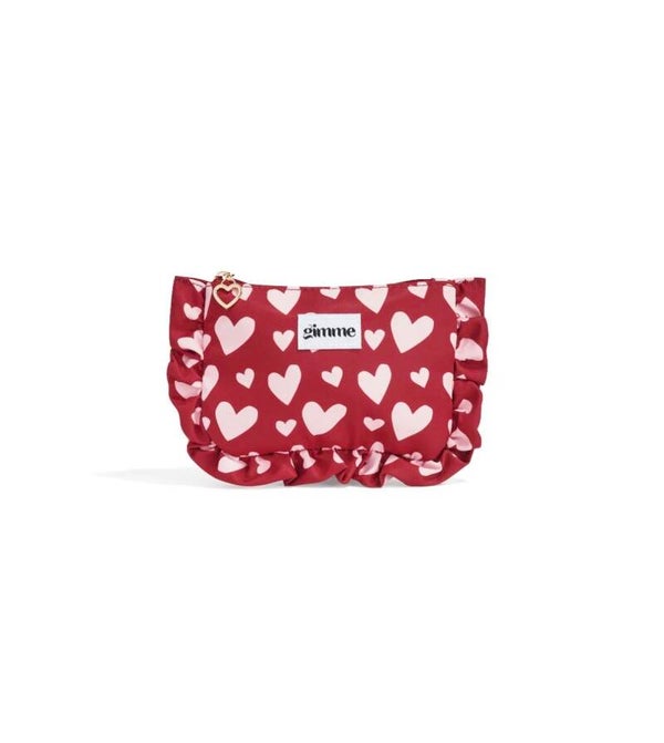 Make up tas - hartjes rood roze