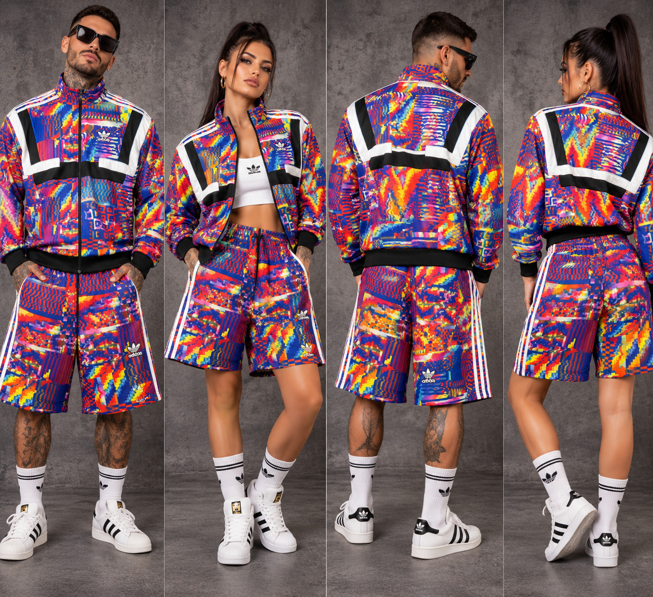 Adidas Originals BR8 All Over Print / Glitch Tracksuit Set – Multicolor – M/S – 2018