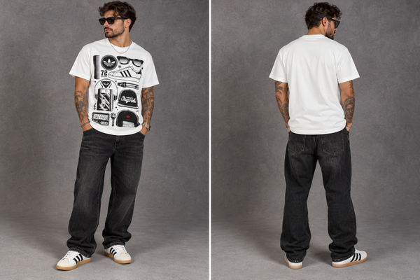 Adidas Originals Infamous Three Stripes Graphic T-Shirt – Weiß / Schwarz