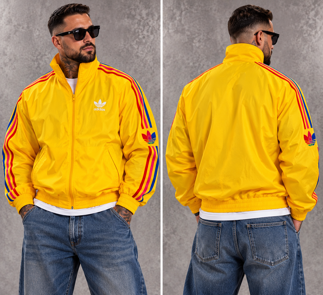 Adidas Originals 3D Trefoil 3-Stripes Trainingsjacke Gelb / Multicolor