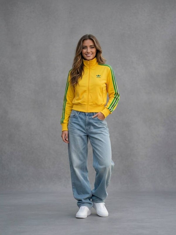 Adidas Originals FB Classic TT Track Jacket – Gelb / Grün / Blau